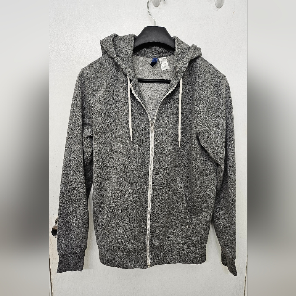 Unisex Grey Zip Hoodie Sweater size Small